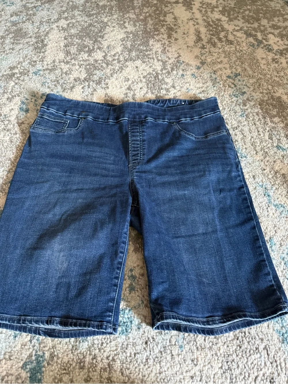 Chico's Dark Blue Denim Bermuda Shorts